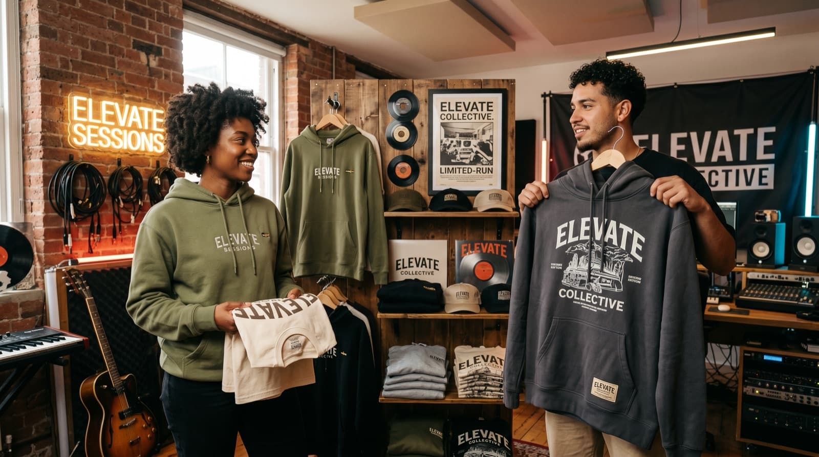 Content creator preparing a premium merchandise launch