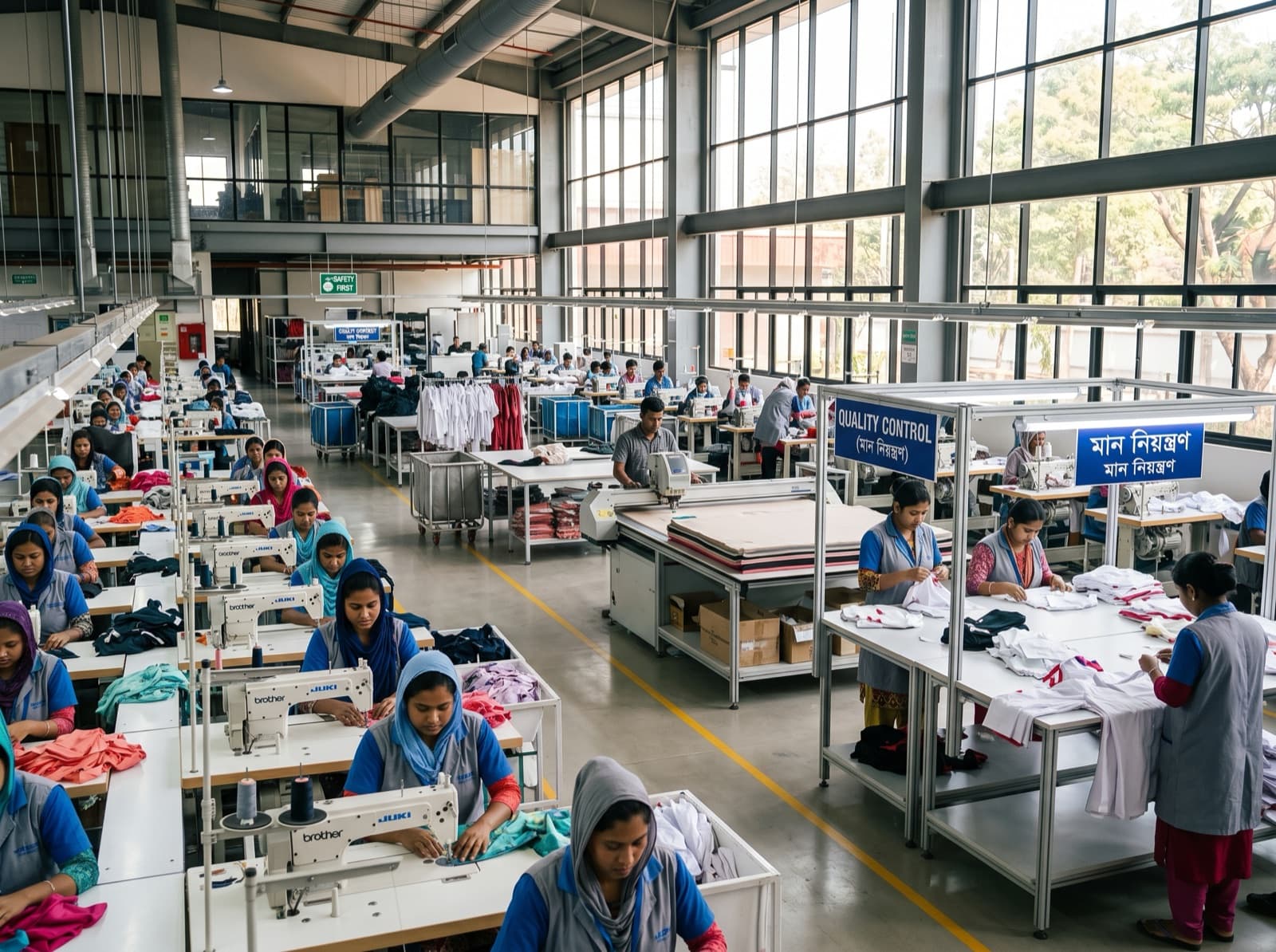 Textile factory environment behind Merch Maverick production